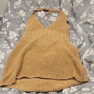 SHEIN Camel Knit Halter Camisole
